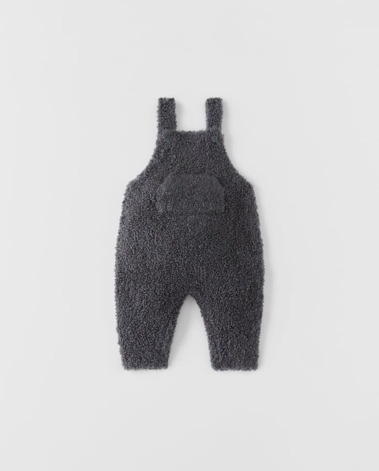 Bouclé Knit Dungarees With Pouch Pocket